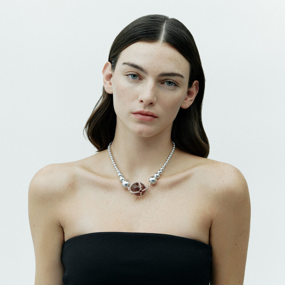 Sphere Smoky Quartz Necklace – MING YU WANG